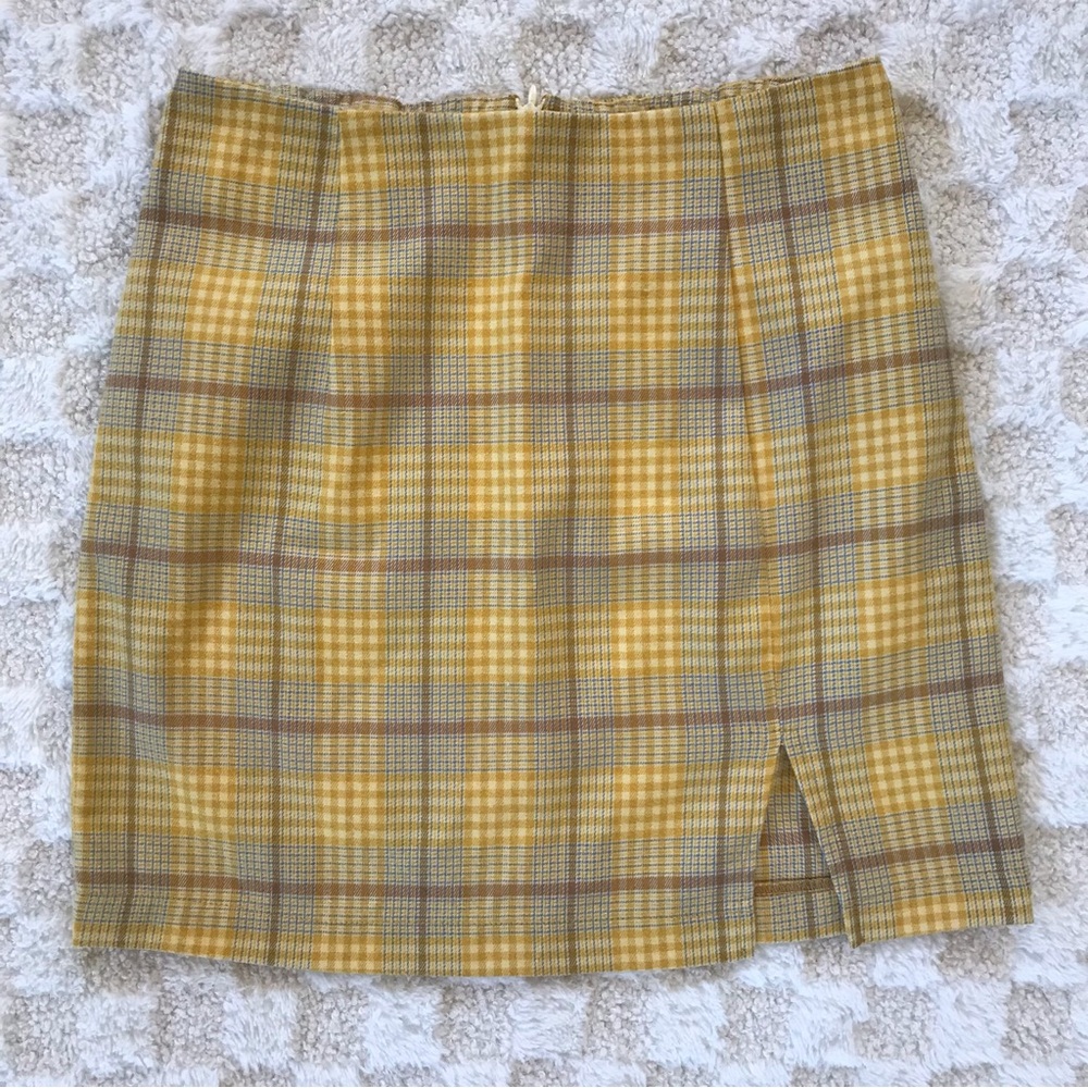 Wild Fable Yellow Plaid Mini Skirt